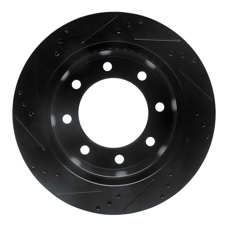 Ford F-350 Super Duty Brake Rotor (1) - Rear Right - R1 Concepts - Drilled & Slotted - Black - `99-`05
